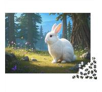 Lapin d'Angora Puzzles Puzzle 1000 Pièces Adulte 1000 Pièces Puzzle en Bois Défi Jouets Animaux Mignons Jeu Éducatif Cadeau Unique 1000pcs (75x50cm)