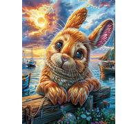 Lapin dans Le Jardin Fleuri 500 Pieces Casse-tête Expert Confirmé en Carton sans Déformation Animal Plante Très Difficile Niveau Expert Jeu De Société Collection Cadeau Premium 500 PCS