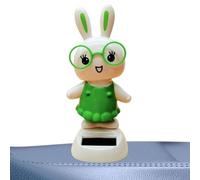Lapin dansant à énergie solaire,Lapin dansant à énergie solaire - Figurines de danse solaire - Figurines dansantes à énergie solaire, jouets créatifs à tête de lapin pour tableau de bord de voiture, d