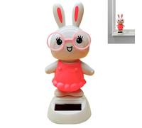 Lapin dansant solaire, lapin dansant à énergie solaire - Figurines de danse solaire - Figurines dansantes à énergie solaire, jouets créatifs à tête de lapin pour tableau de bord de voiture, décors de
