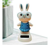 Lapin Dansant Solaire - solaires pour Voiture, Jouets dansants de Lapin de Pâques | de Danseuse à tête secouée en Voiture de Lapin à énergie Solaire, Figurines de balançoire mignonn