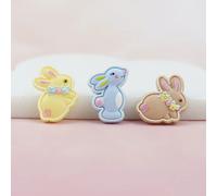 Lapin de dessin animé Kawaii, dos plat, cabochon en résine, nœuds de cheveux bricolage, accessoires centraux, scrapbooking, décoration de téléphone, artisanat, 100 pièces StyleA mixed