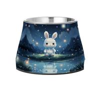 Lapin De Dessin Animé Mignon Gamelles AntidéRapantes pour Chiens,Empilables en Acier Inoxydable pour Chiots