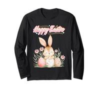 Lapin de Pâques Amusant pour Femmes Filles Lapin Chasse aux œufs de Pâques Manche Longue