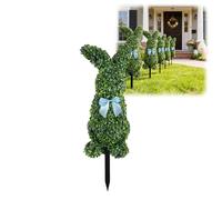 Lapin de Pâques - Arbre topiaire artificiel en forme de lapin de Pâques avec piquet - Topiaire de buis artificiel pour décoration de jardin - Topiaire artificiel de buis (vert C)