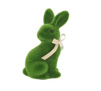 Lapin de Pâques artificiel floqué - Figurines de lapin floqués - Statue de jardin pour le printemps et Pâques - Décoration de printemps - Décoration de salon - Lapin en mousse - Décoration de table