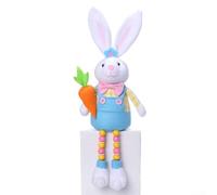 Lapin de Pâques avec détails floraux et carottes pour une ambiance printanière de la maison, parfaite pour le salon, la chambre, le meuble TV et la table de salle à manger (riches)