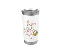 Lapin de Pâques avec panier rempli d'œufs de Pâques Gobelet isotherme en acier inoxydable double paroi