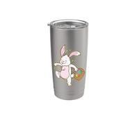 Lapin de Pâques avec panier rempli d'œufs de Pâques Gobelet isotherme en acier inoxydable double paroi