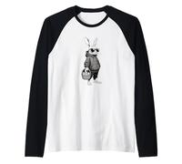 Lapin de Pâques Cool Face Lunettes de Soleil Noir Hip Hop Lapin Oeufs Manche Raglan