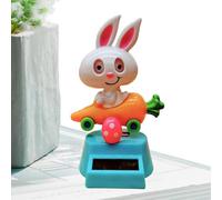 Lapin de Pâques dansant solaire, lapin à pompon solaire, Figurines de danse solaire, Jouets de danse à énergie solaire de lapin de pâques, de danseur à tête secouée de voiture de lapin, Figurin