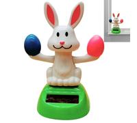 Lapin de Pâques dansant solaire,Lapin de Pâques dansant solaire - Figurines de danse solaire | Figurines dansantes à énergie solaire, jouets créatifs à tête de lapin pour tableau de bord de voiture, d