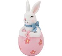 Lapin de Pâques Décoration Œuf Résine Lapin de Pâques Décor Figurine Décoration de table pour Fête Maison Vacances Rose