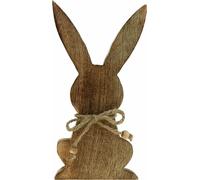 Lapin de Pâques en bois Décoration de printemps, Lapin en bois assis Bois de mangue, Décoration de Pâques naturelle H30cm