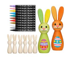 Lapin de Pâques en bois - Figurine de vacances de 200 g, projet d'artisanat de forme charmante, activité créative pour les amateurs d'artisanat, les rassemblements, le travail scolaire, la cheminée, l