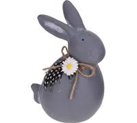 Lapin de Pâques en céramique 16cm, aspect béton, assis