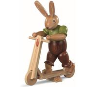 Lapin de Pâques, femme, sur trottinette, hauteur 11 cm, multicol.. MU 42183 neuf