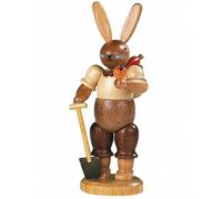 Lapin de Pâques, homme, jardinier, hauteur 11 cm, Erzgebirge ori.. MU 42158 neuf