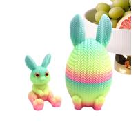 Lapin de Pâques imprimé en 3D - Création d’œuvres d’art miniatures en polymère, objet de collection léger de vacances, de lièvre fantaisiste moderne | pour l'aménagement printanier vitrine