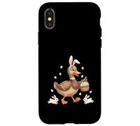 Lapin de Pâques Mignon avec des œufs - Motif Canard fantaisiste Coque pour iPhone X/XS
