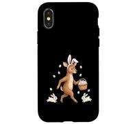 Lapin de Pâques Mignon avec des œufs - Motif cerf fantaisiste Coque pour iPhone X/XS