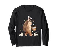 Lapin de Pâques Mignon avec des œufs - Motif hérisson fantaisiste Manche Longue