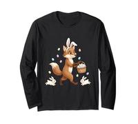 Lapin de Pâques Mignon avec œufs - Motif Renard fantaisiste Manche Longue