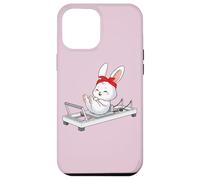 Lapin de Pâques Moelleux Faisant du Pilates Reformer Machine Pilates Coque pour iPhone 12 Pro Max