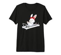 Lapin de Pâques Moelleux Faisant du Pilates Reformer Machine Pilates T-Shirt Haut de Gamme