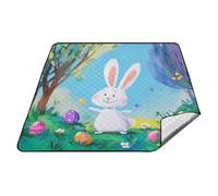 Lapin de Pâques Oeufs Arbres Panier de Pique-nique Imperméable Portable Herbe Extérieur Couvertures pour l'Herbe pour les Femmes de Plein Air Articles de Pique-nique esterilla para playa