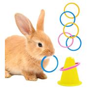Lapin de puzzle à empiler colorés | Jeux d'intérieur avec anneaux pour lapin Pour petits animaux oiseau écureuil chinchilla furet hamster en intérieur ou en