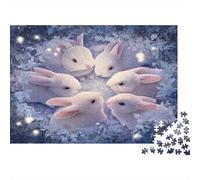 Lapin d'hiver Puzzle 1000 Pièces Adulte en Carton Épais Et Robuste, Puzzle Brain Training Puzzle pour Une Activité Fuzzle Après L'école, Passion Nature Et Faune 52x38cm/1000p