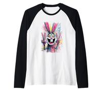 Lapin Double Peace Graffiti Pop Character Graphic Art Sign Manche Raglan