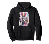 Lapin Double Peace Graffiti Pop Character Graphic Art Sign Sweat à Capuche
