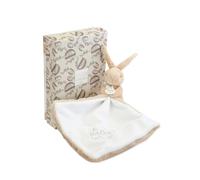 Doudou et Compagnie - Lapin Beige avec Fleur - Peluche Bébé Mixte Ultra Douce dès la Naissance - avec Boîte Cadeau pour Offrir - Garantie Perdu - DC4364