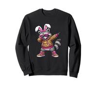 Lapin drôle de Dabbing Raton Laveur Happy Easter Girl Women Leopard Sweatshirt
