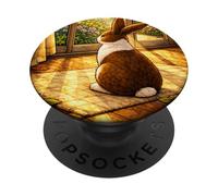 Lapin Dutchie Assis à l'intérieur Tout en regardant à l'extérieur PopSockets PopGrip Adhésif