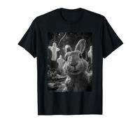 Lapin Effrayant Selfie avec fantômes Forêt hantée Halloween T-Shirt