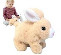 Lapin électronique en peluche : jouet en peluche pour marcher, ami d'apprentissage interactif activé par le son | Jouet mignon de lapin pour une utilisation intérieure et extérieure