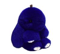 Lapin en Cuir Pompon Boule Pendentif Voiture Sac Porte-clés(Bleu - 1)
