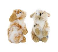 Uni-Toys - Lapin tête de Lion avec Oreilles suspendues - Debout - Noir/Marron/Blanc - 23 cm (Hauteur) - Lapin en Peluche - Doudou