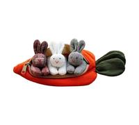 Lapin en peluche avec carotte, sac en peluche de Pâques - Décoration de Pâques avec fermeture éclair pour la famille, les amis, les camarades de classe, couleurs mixtes, Refer to description, Unisexe