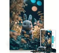 Lapin en Peluche d'extérieur pour Adultes, Puzzle de 1000 pièces, Jeu d'exercice Mental, Joie familiale, découpe de précision, Joli Cadeau (38x52cm)