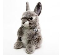 Lapin en peluche gris assis, lapin