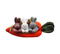 Lapin en peluche - Peluche carotte, pochette de carottes de 30 cm, s cachettes de Pâques, jouets en peluchee d'animaux, portefeuille surprise à fermeture éclair | Figurines créatives à cache-cac