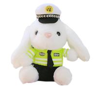 Lapin en peluche | Peluche lapin | Lapin | Peluche lapin | Poupées de lapin flic motard | Ornement de coffre mignon dessin animé | Peluche pendentif queue