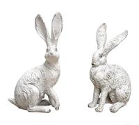 Lapin en résine de style antique - Thème nordique pour étagère, console ou table de patio (B)
