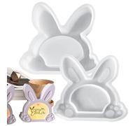 Lapin en silicone moule lapin - modèle artisanal de moule en plâtre | Idée de cadeau créative faite à la main détaillée réutilisable élastique, décoration de Pâques de printemps, moulage de béton, bou