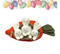 Lapin en tissu avec carotte, 3 en porte-monnaie carotte | TROIS carotte - Fournitures de vacances, avec la décoration de Pâques d' avec fermeture éclair pour et filles, Laiteux