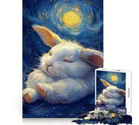Lapin endormi sous Un Ciel étoilé Puzzle de 1000 pièces pour Adolescents Jeu de réflexion et de détente Découpe Nette Liste de souhaits du Père Noël 38x26cm